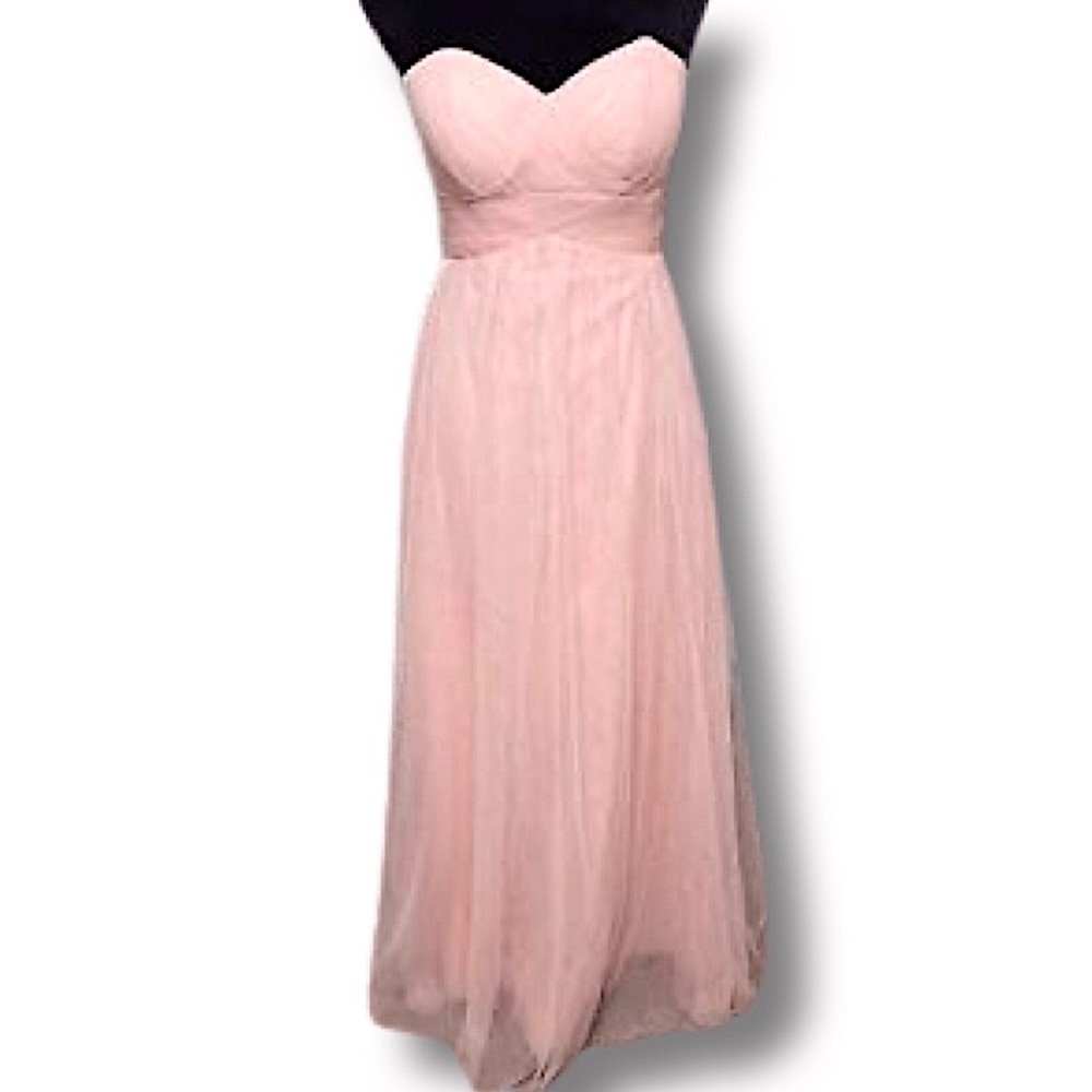 Blush Pink Strapless Bridesmaid Dress by Christina Wu